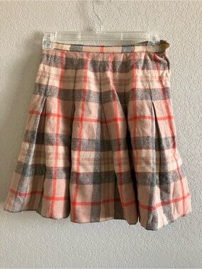 Vintage 1960s Garland Wool Plaid Pleated Mini Skirt 25” Waist XS Mod